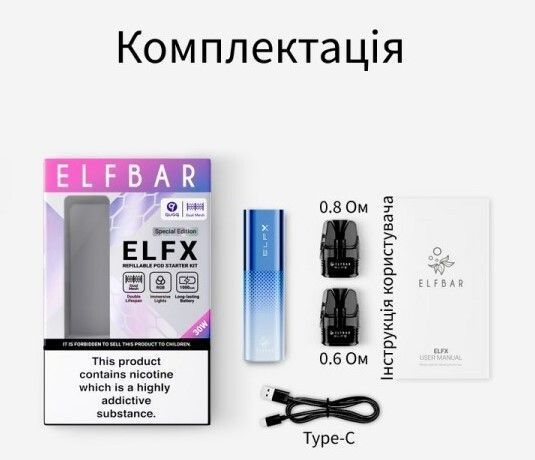 Elf Bar ElfX Black 1132 фото